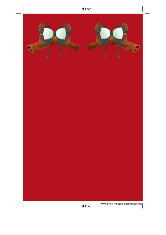 Holiday Bow Red Bookmark Printable pdf
