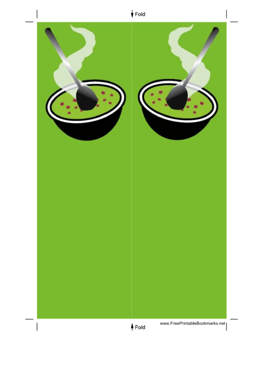 Soup Green Bookmark Printable pdf