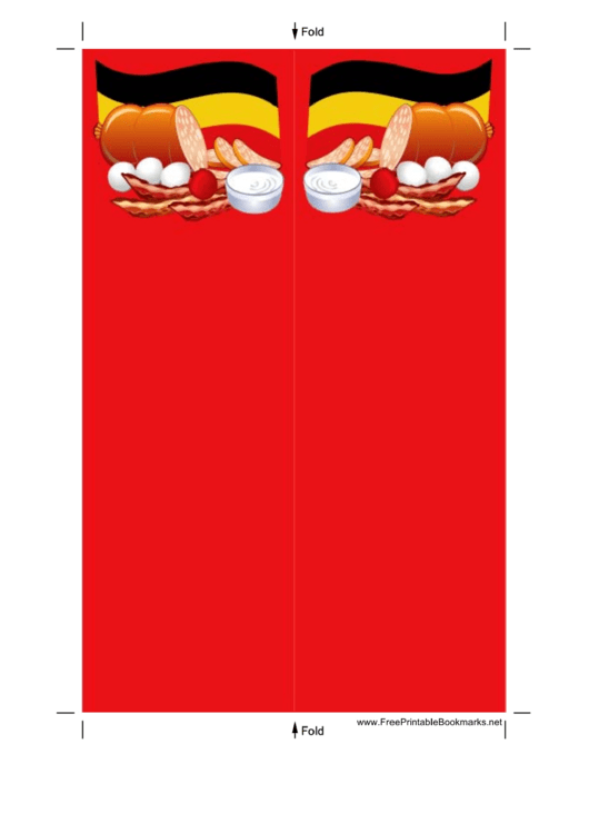 Food German Red Bookmark Printable pdf