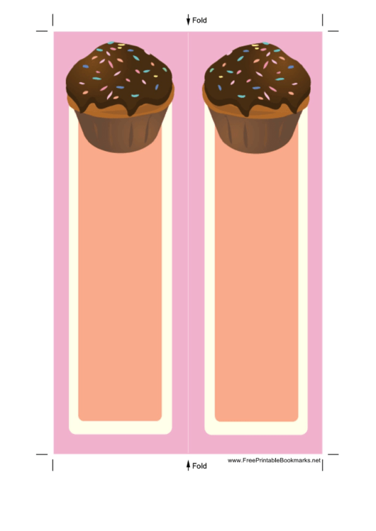 Cupcake Sprinkles Pink Bookmark Printable pdf