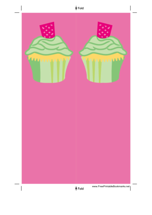 Pink Cupcake Bookmark Printable pdf