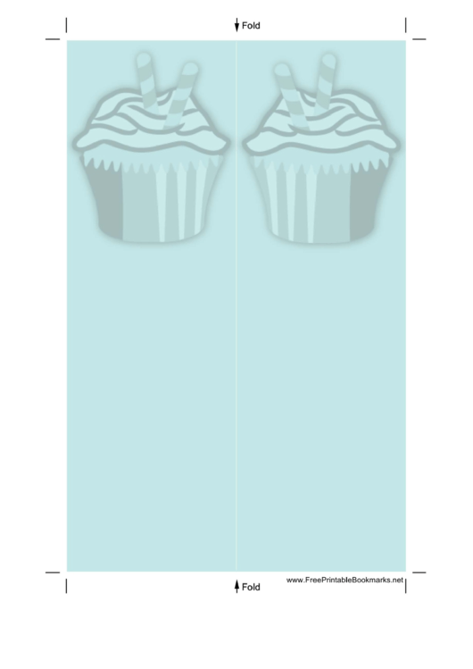 Blue Cupcake Bookmark Printable pdf