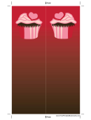 Pink Heart Cupcake Red Bookmark