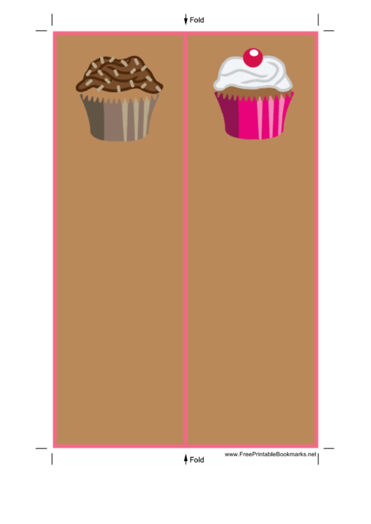 Brown Cupcakes Bookmark Printable pdf