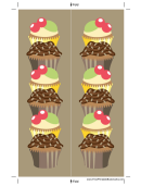 Cupcakes Brown Bookmark