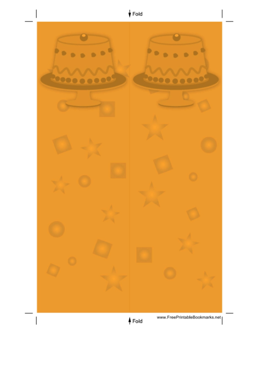 Orange Pedestal Cake Bookmark Printable pdf