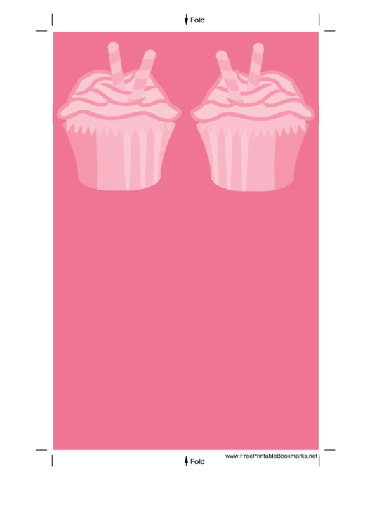 Pink Cupcake Pink Bookmark Printable pdf