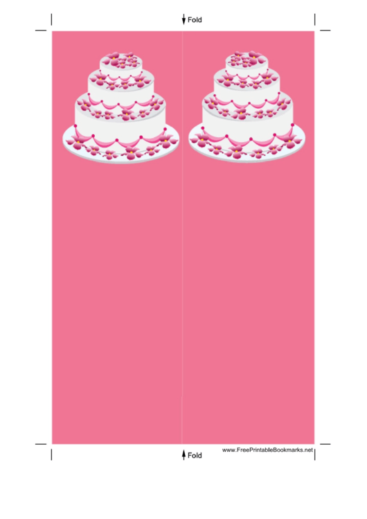 Pink Tiered Cake Bookmark Printable pdf