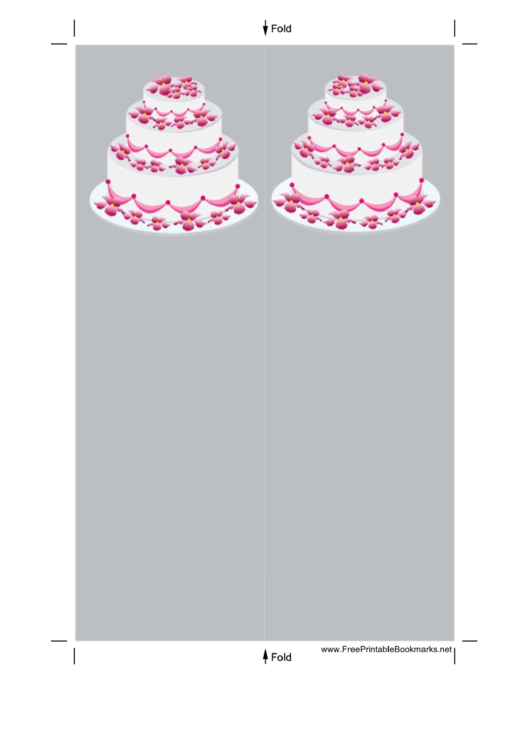 Gray Tiered Cake Bookmark Printable pdf