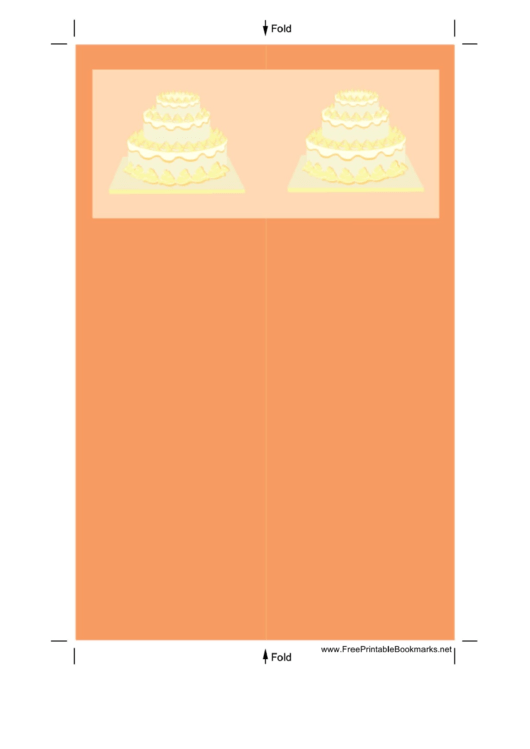 Orange Tiered Cake Bookmark Printable pdf