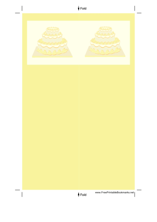 Yellow Tiered Cake Bookmark Printable pdf