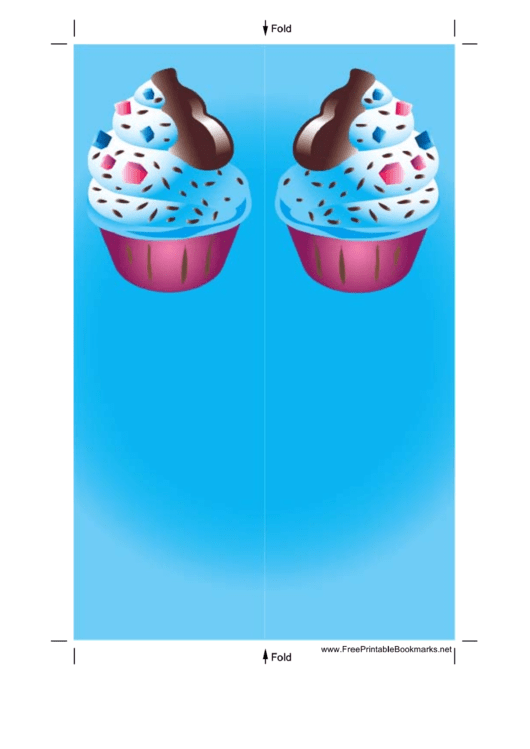 Ice Cream Sprinkles Blue Bookmark Printable pdf
