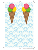 Ice Cream Cone Blue Bookmark