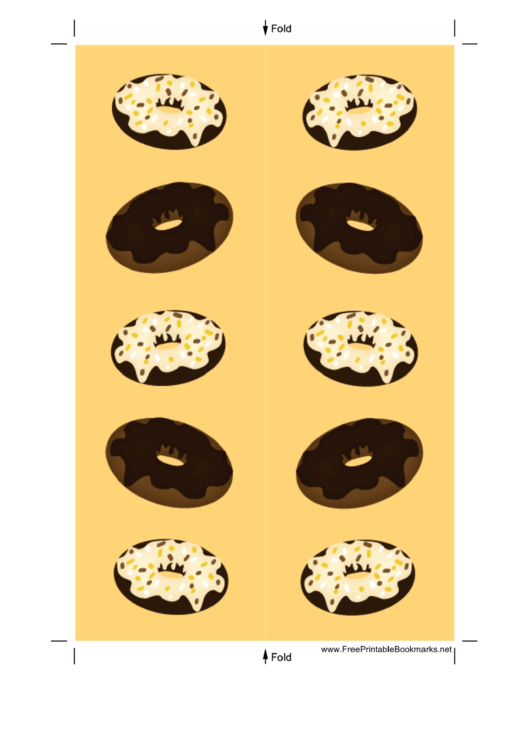 Frosted Doughnuts Yellow Bookmark Printable pdf