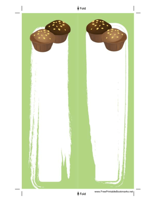 Green Muffins Bookmark Printable pdf