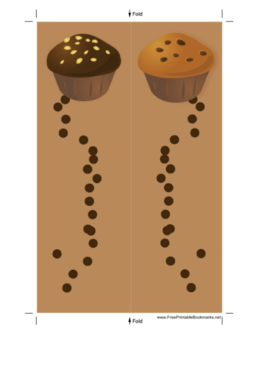Brown Chocolate Chip Muffins Bookmark Printable pdf
