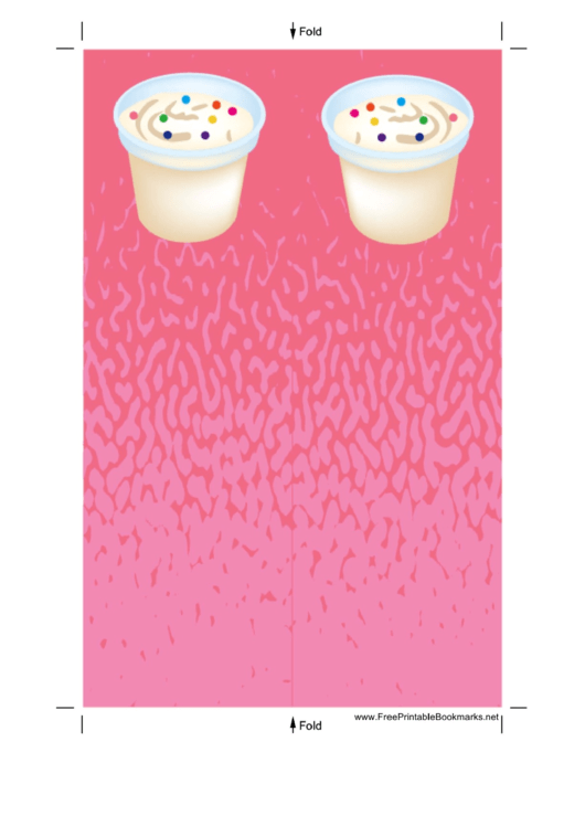 Ice Cream Sprinkles Pink Bookmark Printable pdf