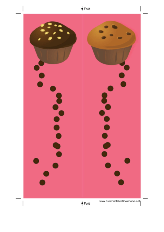 Pink Chocolate Chip Muffins Bookmark Printable pdf