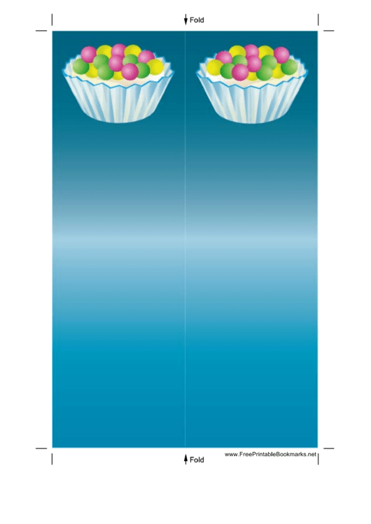 Tasty Dessert Blue Bookmark Printable pdf