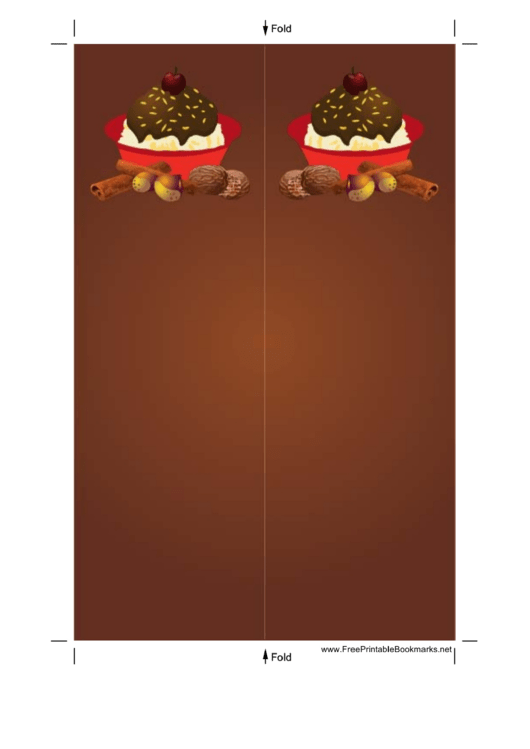 Chocolate Sundae Brown Bookmark Printable pdf