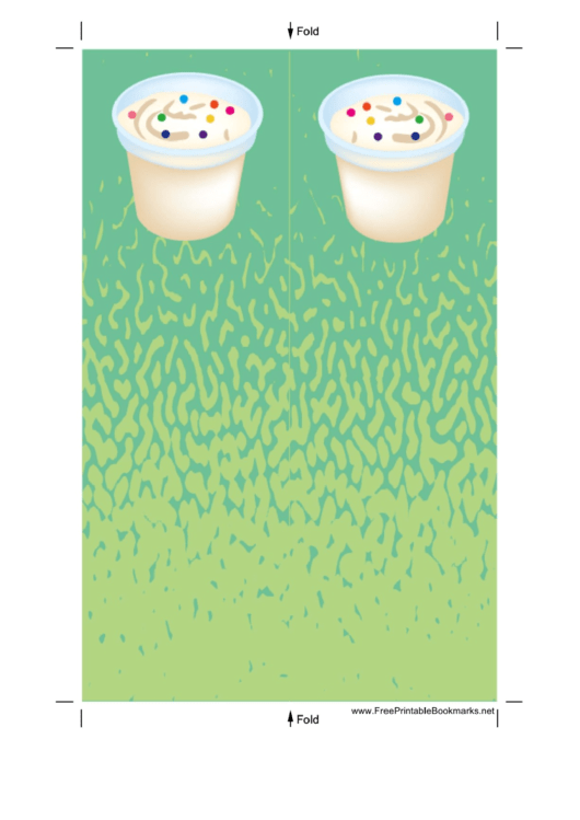 Ice Cream Sprinkles Green Bookmark Printable pdf