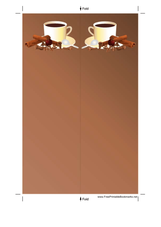 Cinnamon Coffee Brown Bookmark Printable pdf