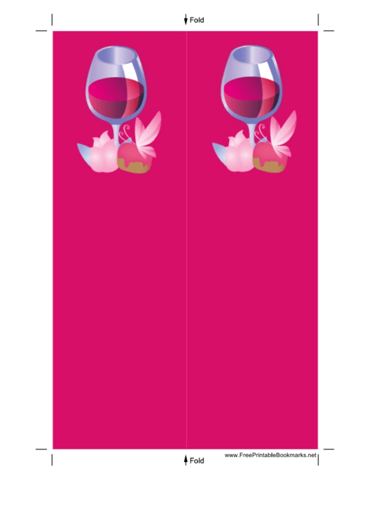 Wine Pink Bookmark Printable pdf