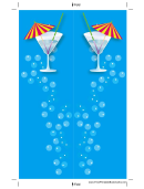 Blue Cocktail Umbrella Bookmark