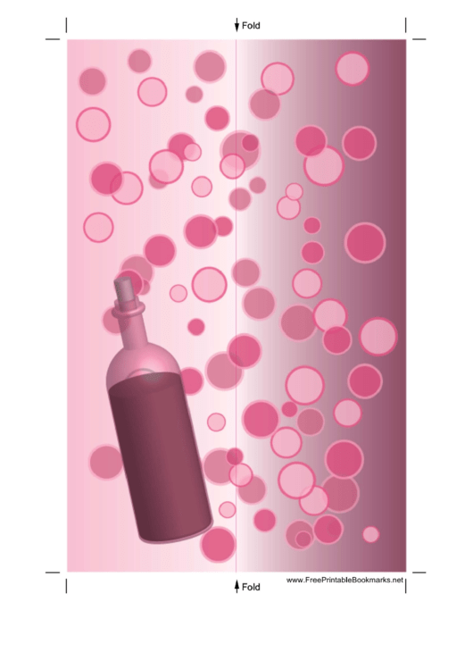 Pink Wine Bottle Bookmark Printable pdf