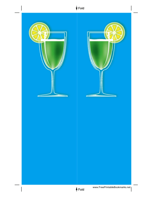 Cocktail Blue Bookmark Printable pdf