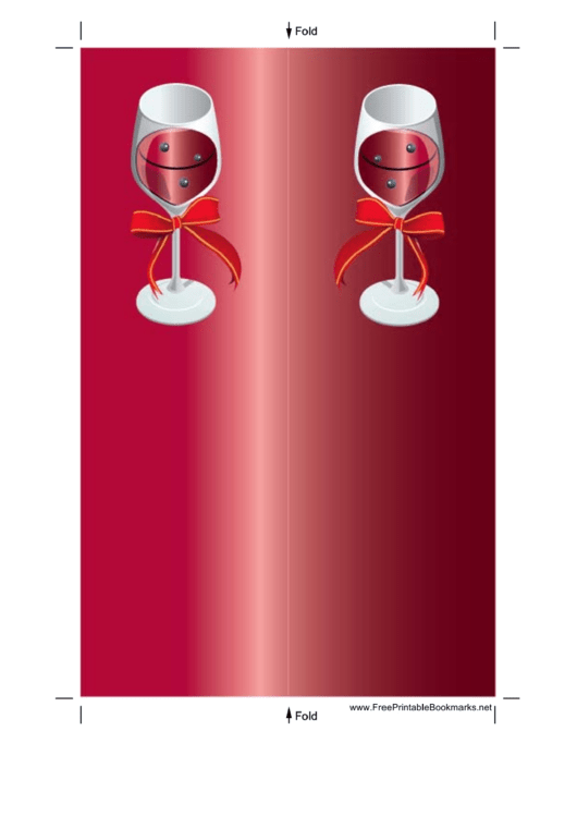 Wine Bow Red Bookmark Printable pdf
