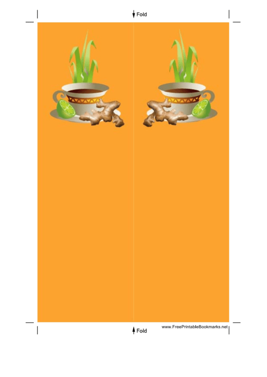 Tea Ginger Orange Bookmark Printable pdf