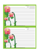 Green Flowers Recipe Card