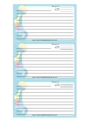 Blue Baby Rattles Recipe Card Template