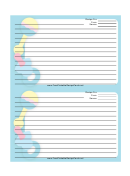 Blue Baby Rattles Recipe Card Template
