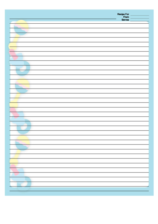 Blue Baby Rattles Recipe Card 8x10 Printable pdf