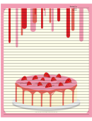 Pink Strawberry Cake Recipe Card 8x10