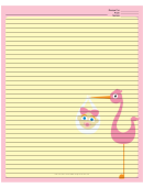 Pink Stork Recipe Card 8x10