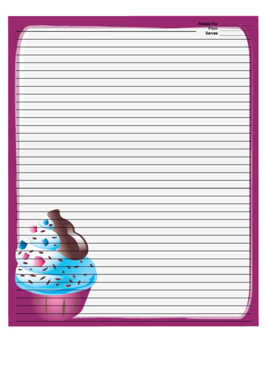 Ice Cream Sprinkles Purple Recipe Card 8x10 Printable pdf