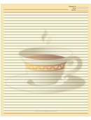 Cup Yellow Border Recipe Card 8x10