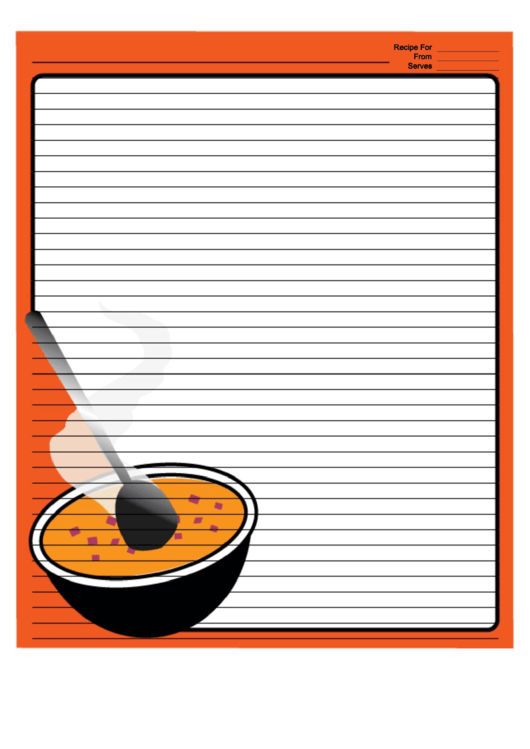 Soup Orange Recipe Card 8x10 Printable pdf