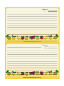 Colorful Fruit Yellow Recipe Card