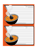 Soup Orange Recipe Card Template