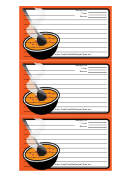 Soup Orange Recipe Card Template