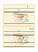 Cup Yellow Border Recipe Card Template