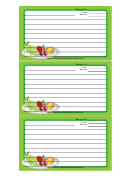 Green Fruit Recipe Card Template