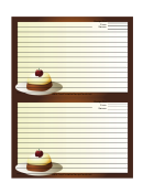 Brown Dessert Recipe Card
