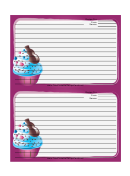 Ice Cream Sprinkles Purple Recipe Card