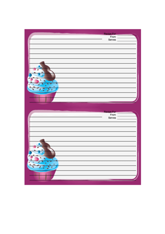 Ice Cream Sprinkles Purple Recipe Card Printable pdf