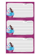 Ice Cream Sprinkles Purple Recipe Card Template